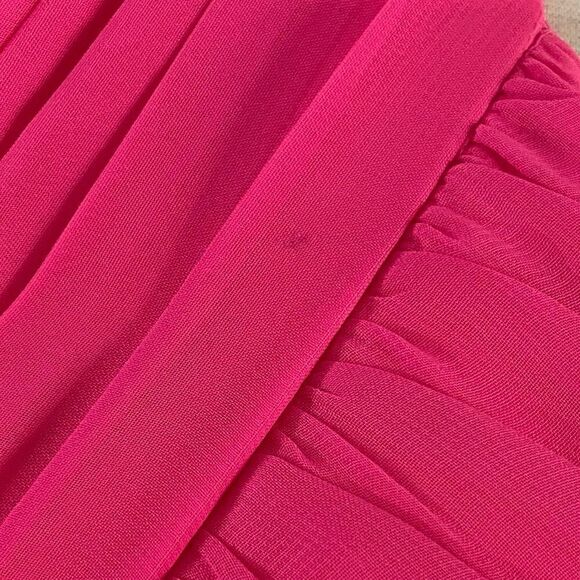 Hailey Logan By Adrianna Papell Hot Pink One Shoulder Long Gown Dress Size 3/4 - Picture 4 of 8